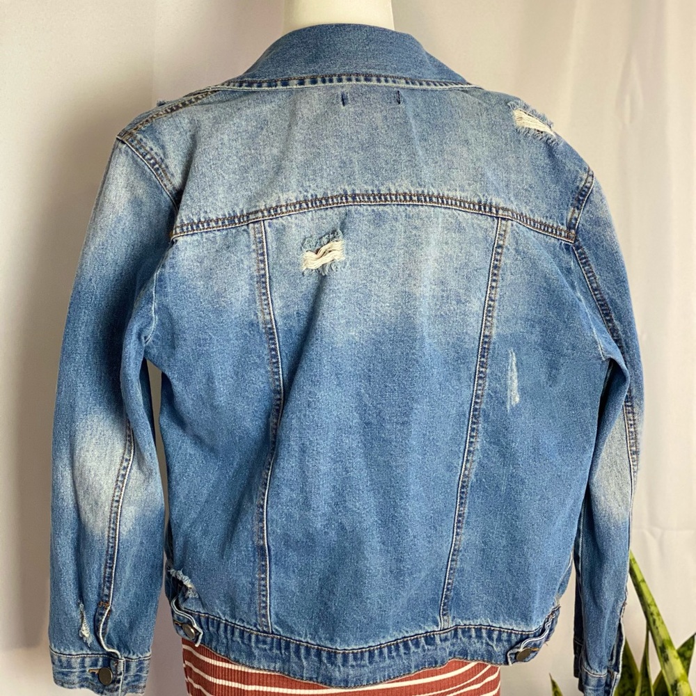 Black Label Spring Ripped Jean Jacket - Picture 3 of 4